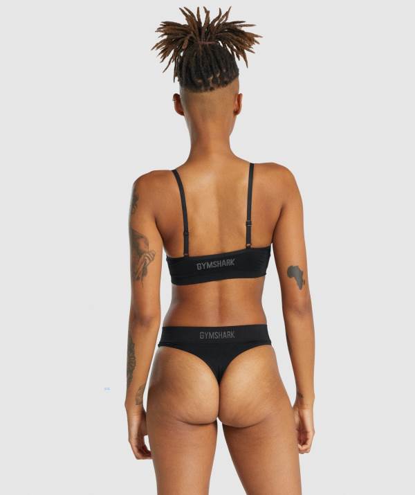 Damske Spodne Pradlo Gymshark Seamless Low Neck Bralette Čierne | AO9630142